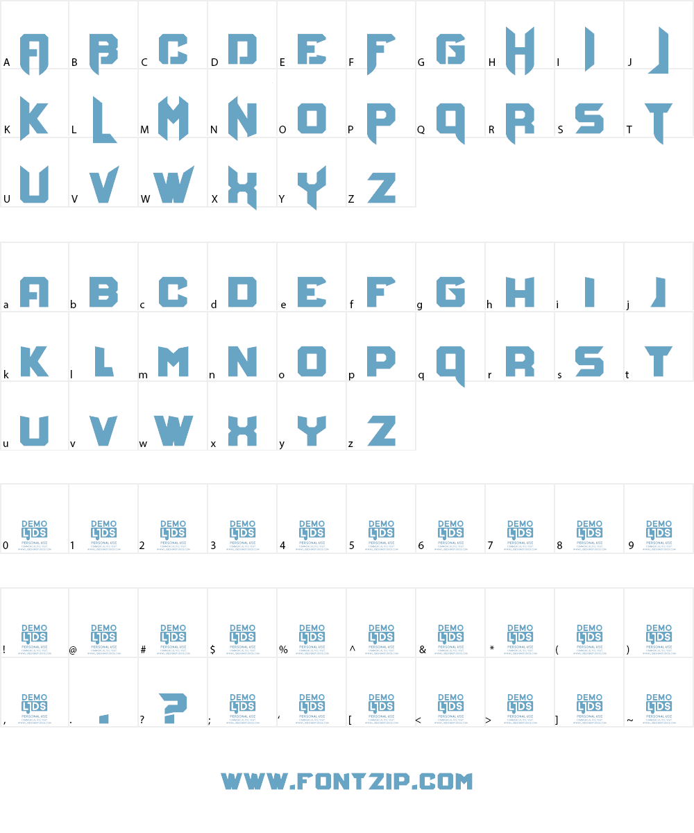 Bravo Destroyer Personal USE Font Character